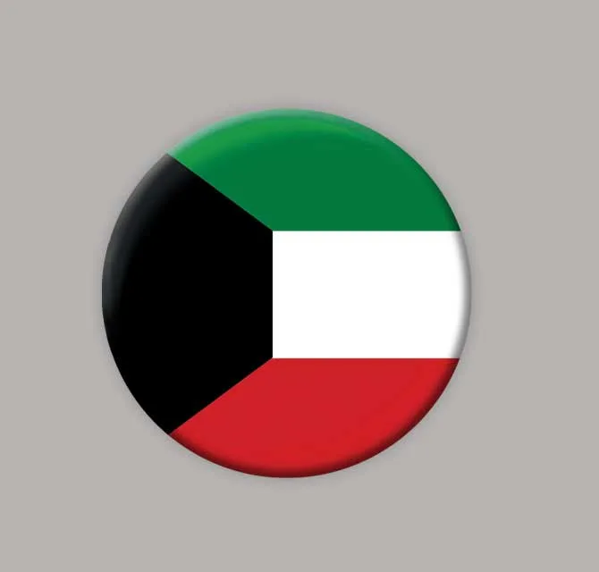 بادج معدن مطبوع حراري ـ علم الكويت
