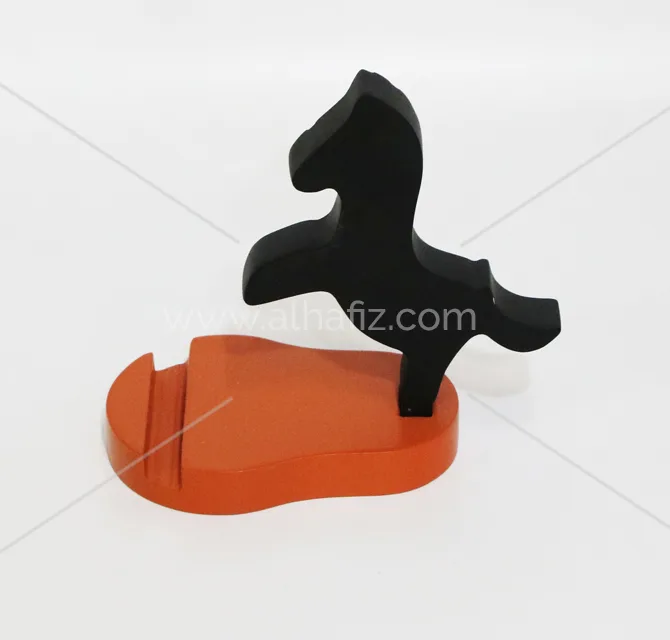 Horse shape wooden mobile phone stand