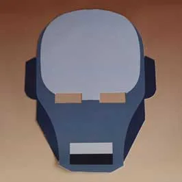 Printed & Die-Cut Paper Mask - Iron Man (Blue)