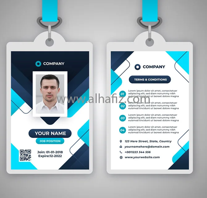 Plastic Staff ID Card – Dark Blue Design