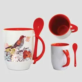 Tow Tone Mug with Spoon (Orange)