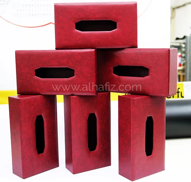 Red Leather-Look Tissue Boxes