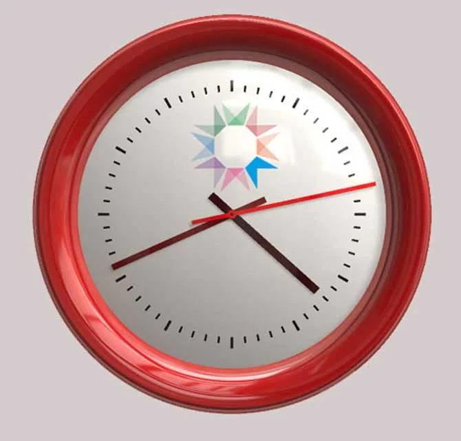 Wall Clock Printing - Logo (Red)