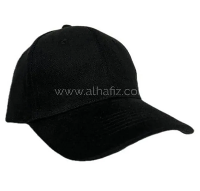 TARTU - 6 Panel Heavy Brushed Cotton Cap - Black