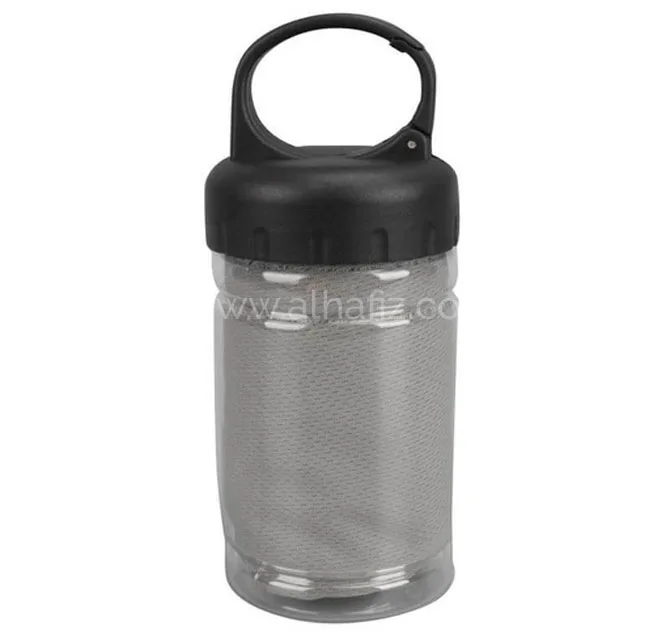 RPET Microfiber Cooling Towel in Carry Bottle