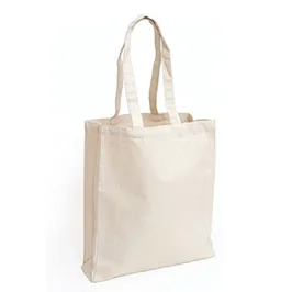 Eco Friendly Cotton Shopping Bag With Gusset - Natural Eco Friendly Cotton Shopping Bag With Gusset - Natural