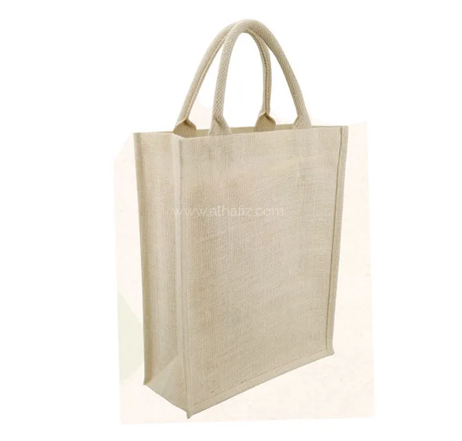 Eco-neutral Jute Shopping Bag - Vertical - White