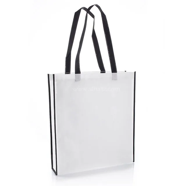 Non-Woven Shopping Bag Vertical White/Black