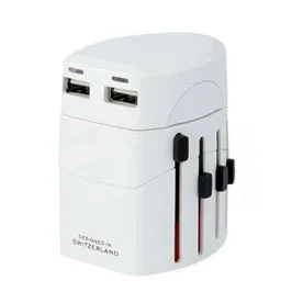 Skross Evo - محوّل سفر عالمي صغير بمنفذي Usb