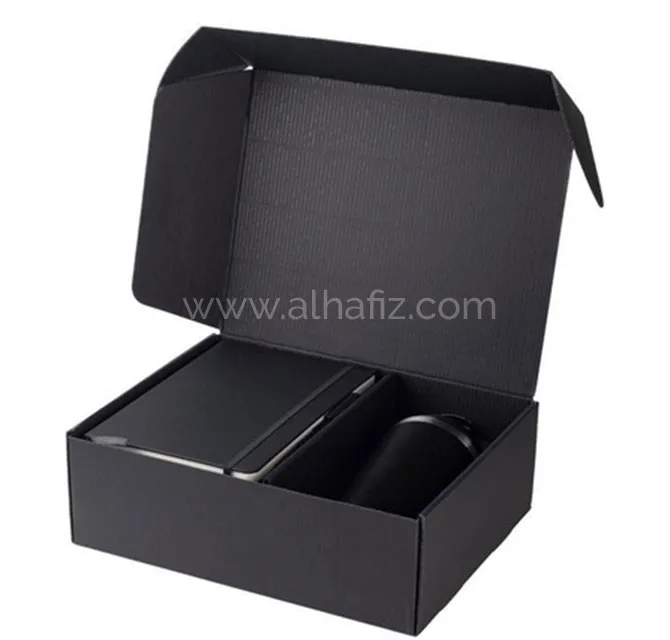 KOKSI - Giftology Set of Double Walled Tumbler, A5 Notebook and Pen - Black