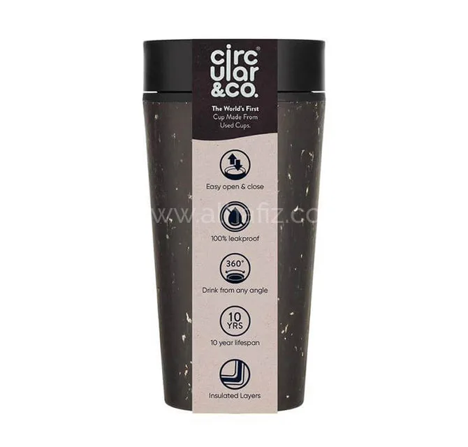 Circular Cup 12oz Black & Cosmic Black