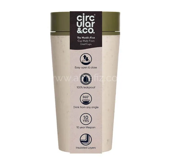 Circular Cup 12 أونصة - كريمي وأخضر