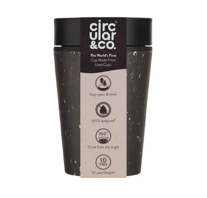 Circular Cup 8 أونصة - أسود وأسود كوني
