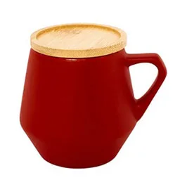 Sevilla - Eco-neutral Ceramic Mug With Bamboo Lid - Red