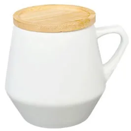 Sevilla - Eco-neutral Ceramic Mug With Bamboo Lid - White