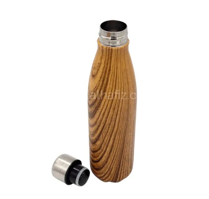 GEYER - Hans Larsen Stainless Steel Water Bottle with Wood Print - Brown