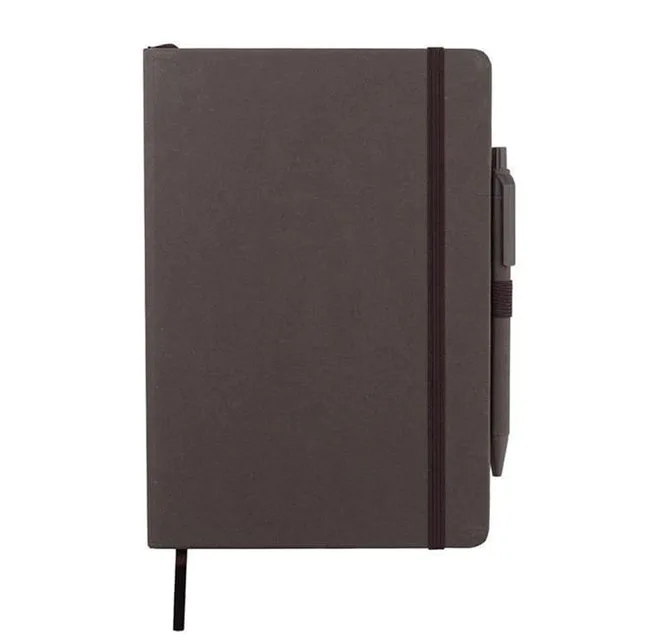 ABULA - eco-neutral® A5 Hard Cover Notebook & Pen Set - Coffee Paper