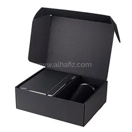 Koksi - Giftology Set Of Double Walled Tumbler, A5 Notebook And Pen - Black