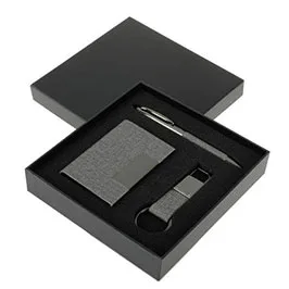 Silvan - Giftology Gift Set (card Holder, Key Chain And Pen) - Grey