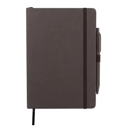 ABULA - eco-neutral® A5 Hard Cover Notebook & Pen Set - Coffee Paper