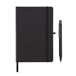 BORNA - Giftology A5 Hard Cover Notebook and Pen Set - Black
