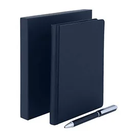 Tomar - Santhome Set Of Pu Thermo Notebook And Pen - Blue Tomar - Santhome Set Of Pu Thermo Notebook And Pen - Blue