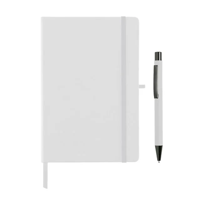 BORNA - Giftology A5 Hard Cover Notebook and Pen Set - White