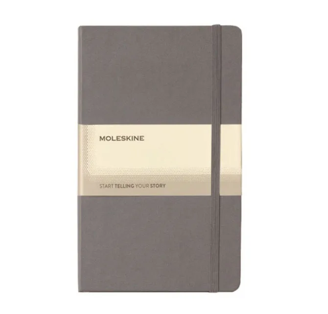 Moleskine Classic - دفتر كبير مسطر بغلاف صلب - رمادي أردوازي