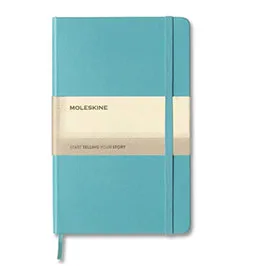 Moleskine Classic - دفتر كبير مسطر بغلاف صلب - أزرق مرجاني