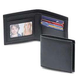 Kemi - Men's Compact Bifold Pu Wallet - Black