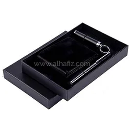 Tumbes - Set Of Men's Wallet, Flashlight Keyring And Metal Pen