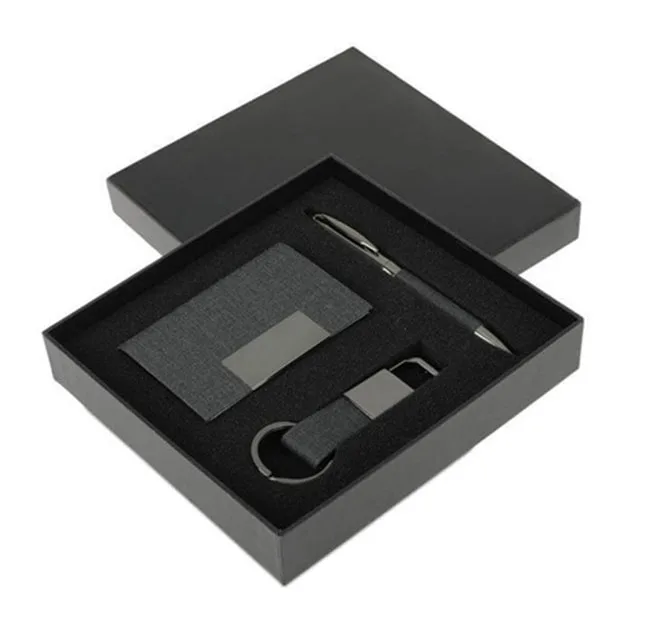 SILVAN - Giftology Gift Set (Card Holder, Key Chain and Pen) - Black