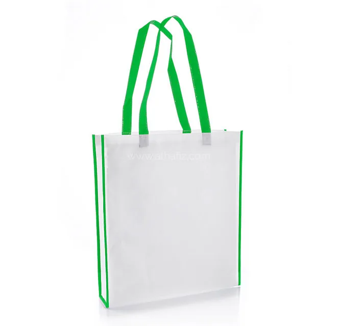 Non-Woven Shopping Bag Vertical White/Green