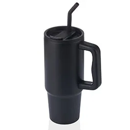 BERN - Recycled Stainless Steel Tumbler with Reusable Straw - Black