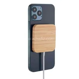 Domitz - 15w Square Bamboo Magsafe Wireless Charger Domitz - 15w Square Bamboo Magsafe Wireless Charger