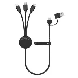 Koper - @memorii Recycled 6-in-1 Charging Cable - Black Koper - @memorii Recycled 6-in-1 Charging Cable - Black