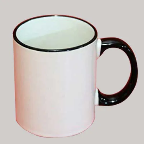 White Cup - Black Rim and Handle