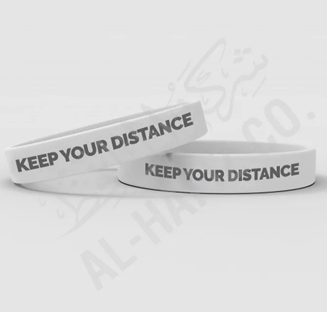 Keep Your Distance White Wristband