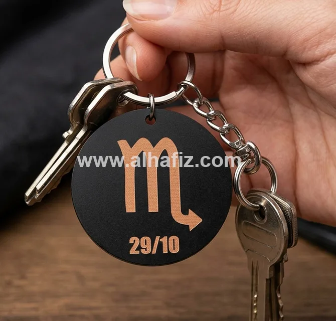 Personalized Zodiac Sign Round Keychain
