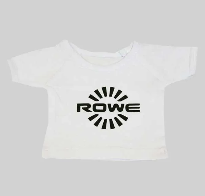 Custom Printed T Shirt (White) - Black rowe Logo