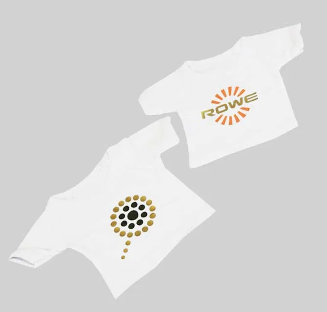 Custom Printed T Shirts (White) - embossed Rowe logo