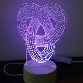 ستاند ثلاثي الأبعاد بإضاءة LED - تجريدي أزرق