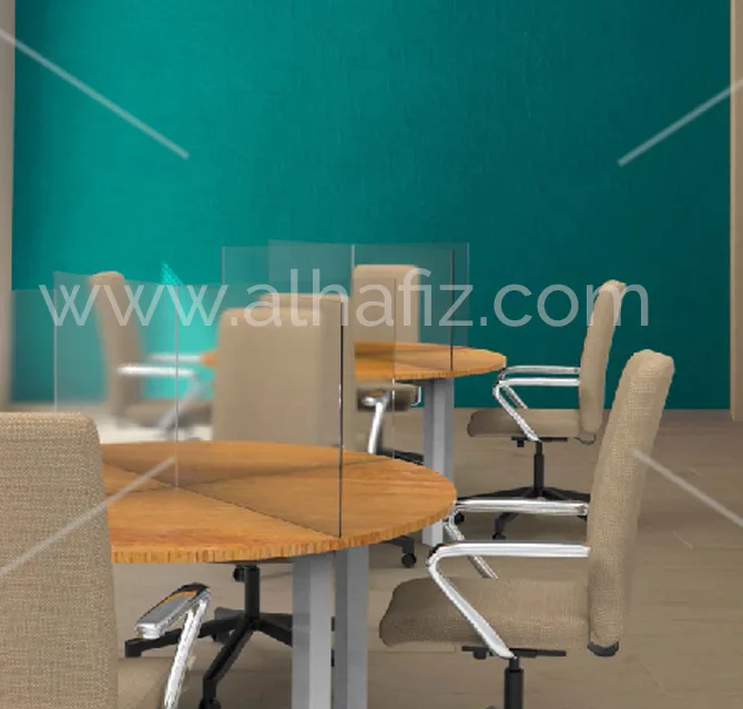 Acrylic Round Table Divider for Offices