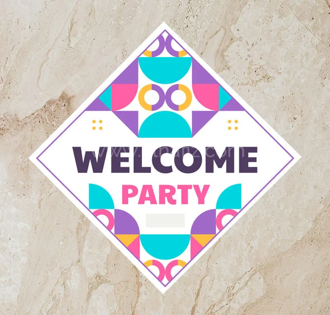 Diamond Welcome Party Floor Sticker