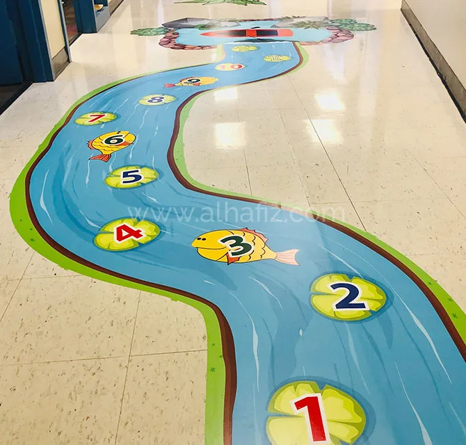 River Number Path Floor Graphic for Schools