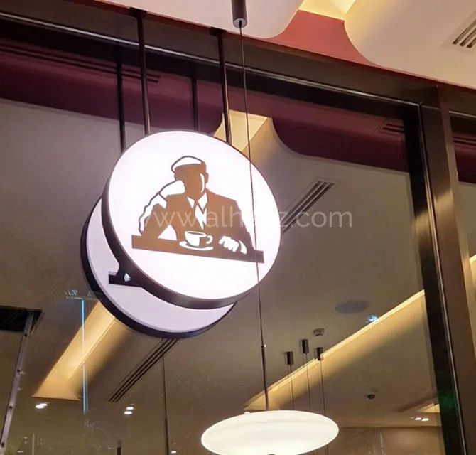 Round Double-Sided Hanging Light Box Sign