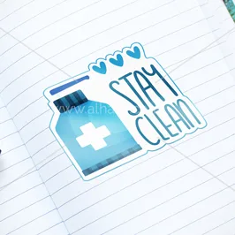 Die-Cut Stay Clean Sticker Die-Cut Stay Clean Sticker