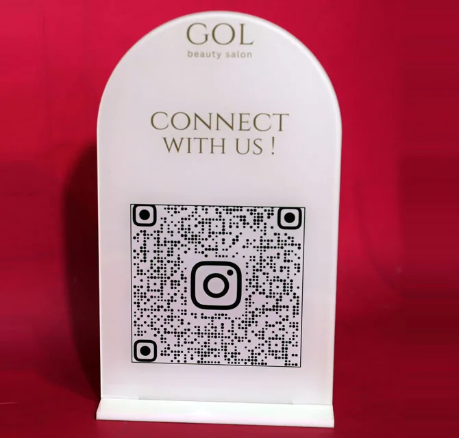 Arched Frosted QR Code Stand