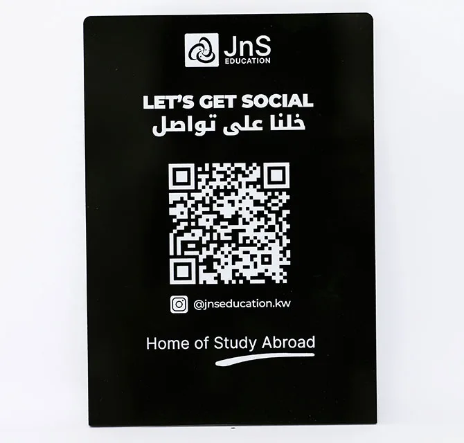 Black Social Media QR Code Card