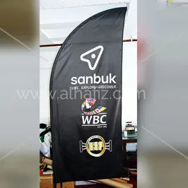 Black Sharkfin Flag with Brand Logos
